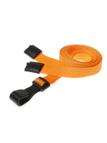 Digital ID 10mm Recycled Plain Orange Lanyards with Plastic J Clip (Pack of 100)