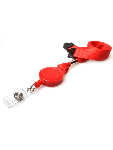 Digital ID 15mm Recycled Plain Red Lanyards with Card Reels (Pack of 50)