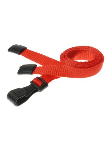 Digital ID 10mm Recycled Plain Red Lanyards with Plastic J Clip (Pack of 100)