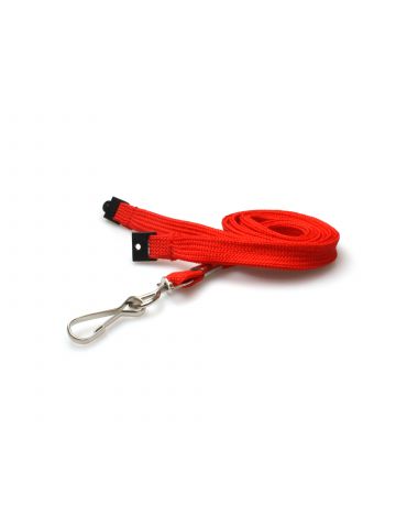 Digital ID 10mm Red Tubular Breakaway Lanyards with Metal J-Clip (Pack of 100)