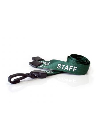 Digital ID 15mm Recycled Green Staff Lanyards with Plastic J Clip (Pack of 100)