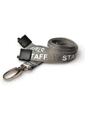 Digital ID 15mm Recycled Grey Staff Lanyards with Metal Lobster Clip (Pack of 100)