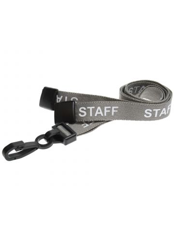 Digital ID 15mm Recycled Grey Staff Lanyards with Plastic J Clip (Pack of 100)