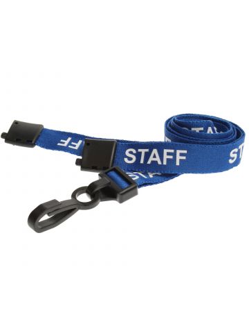 Digital ID 15mm Recycled Blue Staff Lanyards with Breakaway and Plastic J Clip (Pack of 100)