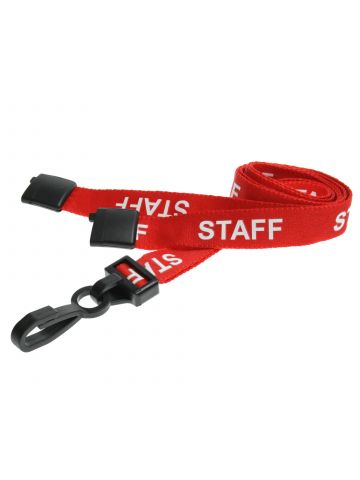 Digital ID 15mm Recycled Red Staff Lanyards with Plastic J Clip (Pack of 100)