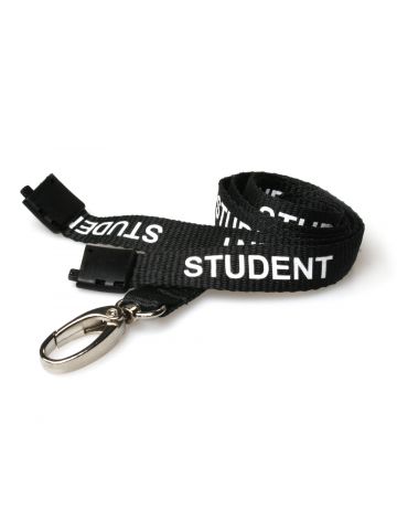 Digital ID 15mm Recycled Black Student Lanyards With Metal Lobster Clip (Pack of 100)