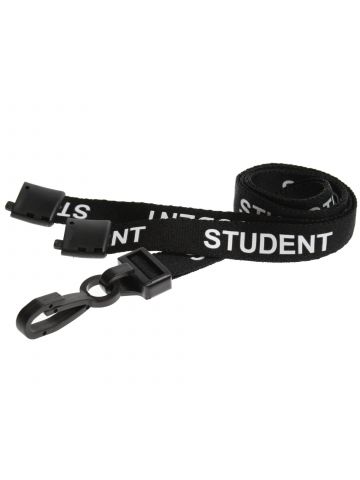 Digital ID 15mm Recycled Black Student Lanyards with Plastic J Clip (Pack of 100)