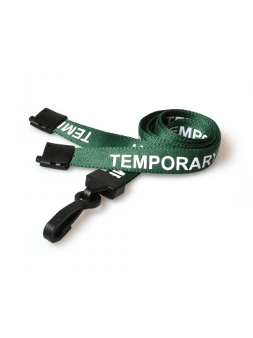 Digital ID 15mm Recycled Green Temporary Lanyards with Plastic J Clip (Pack of 100)