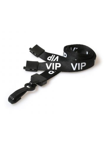 Digital ID 15mm Recycled Black VIP Lanyards with Plastic J Clip (Pack of 100)