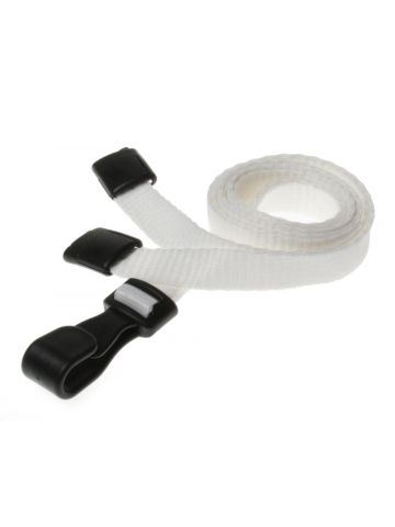 Digital ID 10mm Recycled Plain White Lanyards with Plastic J Clip (Pack of 100)