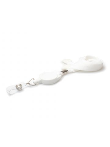 Digital ID 16mm White Tubular Flexiweave Breakaway Lanyards with attached Mini Yoyo Card Reel & Clear Vinyl Strap (Pack of 50)