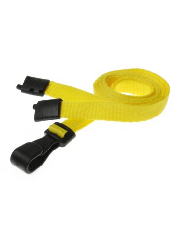 Digital ID 10mm Recycled Plain Yellow Lanyards with Plastic J Clip (Pack of 100)