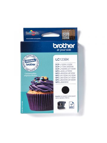 Brother LC-123BK Ink cartridge black, 600 pages ISO/IEC 24711 11ml for Brother DCP-J 132/MFC-J 4510/MFC-J 6920