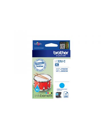 Brother LC-22UC Ink cartridge cyan XL, 1.2K pages ISO/IEC 24711 for Brother DCP-J 785