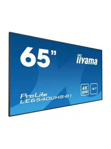 iiyama LE6540UHS-B1 signage display 164.1 cm (64.6") LED 4K Ultra HD Black