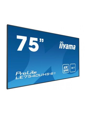 iiyama LE7540UHS-B1 signage display 190.5 cm (75") LED 4K Ultra HD Black