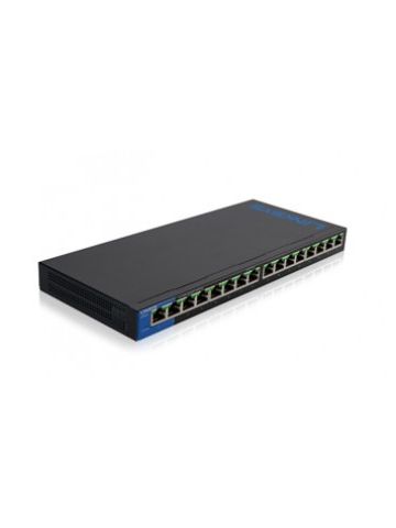 Linksys LGS116P-UK network switch Unmanaged L7 Gigabit Ethernet (10/100/1000) Black Power over Ethernet (PoE)