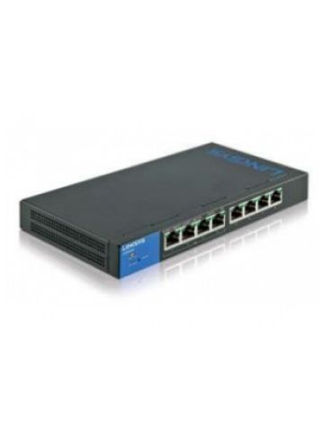 Linksys LGS308 Managed Gigabit Ethernet (10/100/1000) Black,Blue