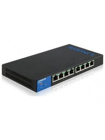Linksys LGS308P Managed Gigabit Ethernet (10/100/1000) Black,Blue Power over Ethernet (PoE)