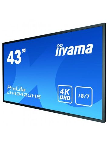 iiyama LH4342UHS-B1 signage display 108 cm (42.5") IPS 4K Ultra HD Digital signage flat panel Black Built-in processor Android 8.0