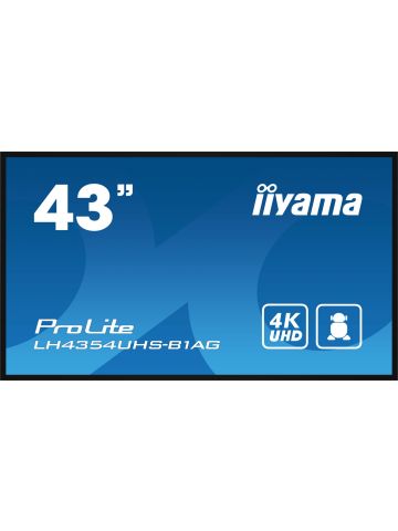 iiyama LH4354UHS-B1AG Signage Display Digital signage flat panel 108 cm (42.5") LCD Wi-Fi 500 cd/m² 4K Ultra HD Black Built-in processor Android 11 24/7