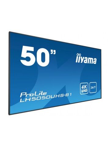 iiyama LH5050UHS-B1 signage display 127 cm (50") LED 4K Ultra HD Video wall Black