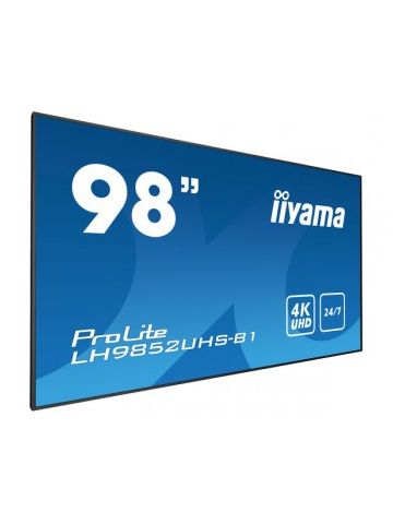 iiyama LH9852UHS-B1 signage display 2.49 m (98") LED 4K Ultra HD Digital signage flat panel Black