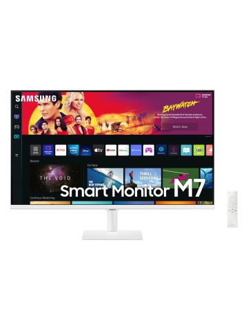 Samsung 32" M70B UHD, USB-C White Smart Monitor with Speakers & Remote