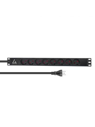 Lanview LVR-2MDK-LIC-DK8 power distribution unit (PDU) 8 AC outlet(s) 1U Black