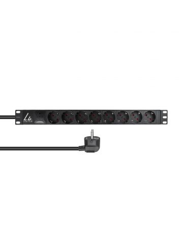 Lanview LVR-3MSCH-SPD-SCH8 power distribution unit (PDU) 8 AC outlet(s) 1U Black