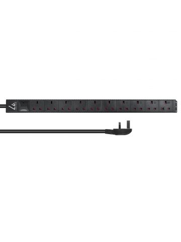 Lanview LVR-3MUK-SPD-UK10 power distribution unit (PDU) 8 AC outlet(s) 1.4U Black