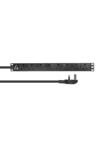 Lanview LVR-3MUK-SPD-UK8 power distribution unit (PDU) 8 AC outlet(s) 1.4U Black