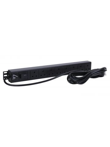 Lanview LVR261875UK power distribution unit (PDU) 8 AC outlet(s) 1.4U Black