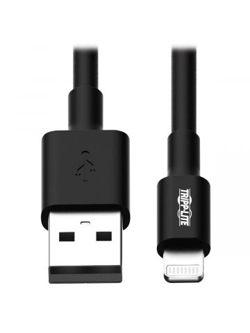 Tripp Lite M100-10N-BK USB-A to Lightning Sync/Charge Cable, MFi Certified - Black, M/M, 10 in. (0.25 m)