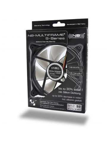 Noiseblocker M12-S2 computer cooling system Computer case Fan Black, Grey