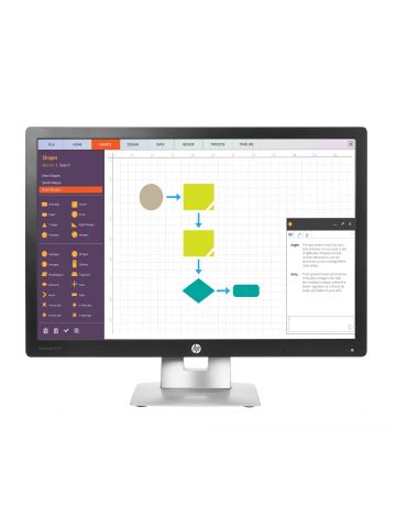 HP EliteDisplay E242 computer monitor 61 cm (24") 1920 x 1200 pixels Full HD LED Black, Silver