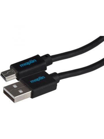 Maplin MAPCUS26 USB cable 5 m USB 2.0 USB A Mini-USB B Black