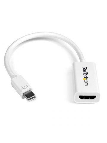 StarTech.com Mini DisplayPort to HDMI Adapter - Active mDP to HDMI Video Converter - 4K 30Hz - Mini DP or Thunderbolt 1/2 Mac/PC to HDMI Monitor/TV/Display - mDP 1.2 to HDMI Adapter Dongle - White