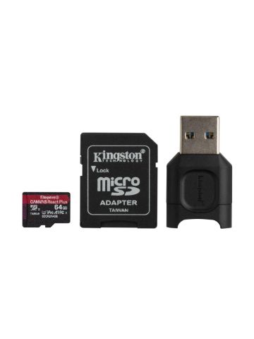 Kingston Technology Canvas React Plus memory card 64 GB MicroSD Class 10 UHS-II