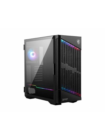 MSI MPG VELOX 100P AIRFLOW Mid Tower Gaming Computer Case 'Black, 3x 120mm Fan + 1x 120mm ARGB Fan, ARGB light strip, USB Type-C, 1x Tempered Glass, Center, E-ATX, ATX, mATX, mini-ITX'