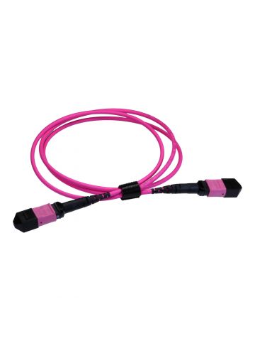 Cablenet MPO-12TC4MPO1EV fibre optic cable 1 m OM4 Magenta, Violet