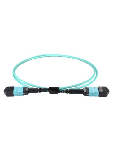 Cablenet 1.5m OM4 MPO (F) to MPO (F) Female 12F Aqua Trunk Cable Method B
