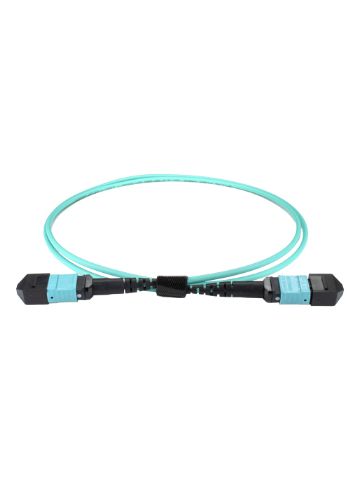 Cablenet 30m OM4 MPO (F) to MPO (F) Female 12F Aqua Trunk Cable Method B
