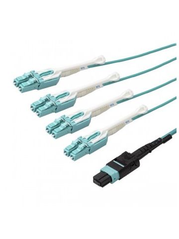 StarTech.com MPO/MTP to LC Breakout Cable - Plenum-Rated - OM3, 40Gb - Push/Pull-Tab - 1 m (3 ft.)