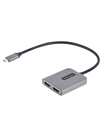 StarTech.com USB-C to Dual HDMI MST HUB - Dual HDMI 4K 60Hz - USB Type C Multi Monitor Adapter for Laptop w/ 1ft/30cm cable - DP 1.4 Multi-Stream Transport Hub - USB-C to HDMI Splitter