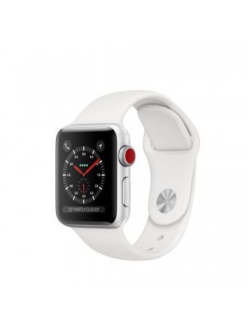 Apple Watch Series 3 GPS + Cellular, 38mm Silver Aluminium Case with White Sport Band