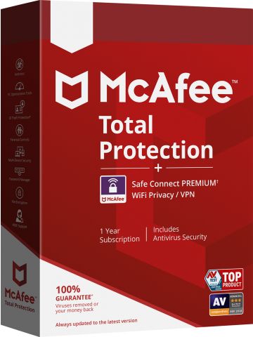 McAfee Total Protection Antivirus security 5 license(s) 1 year(s)