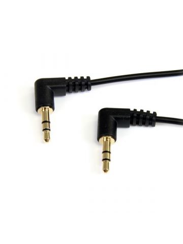 StarTech.com 1 ft Slim 3.5mm Right Angle Stereo Audio Cable - M/M