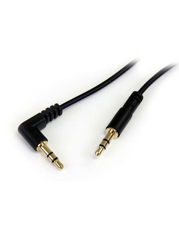 StarTech.com 1 ft Slim 3.5mm to Right Angle Stereo Audio Cable - M/M