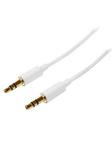 StarTech.com 2m White Slim 3.5mm Stereo Audio Cable - Male to Male